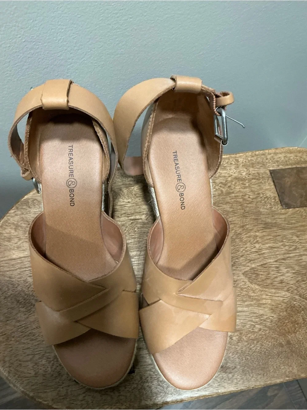 Treasure & Bond Tan Espadrille Wedge Sandals
